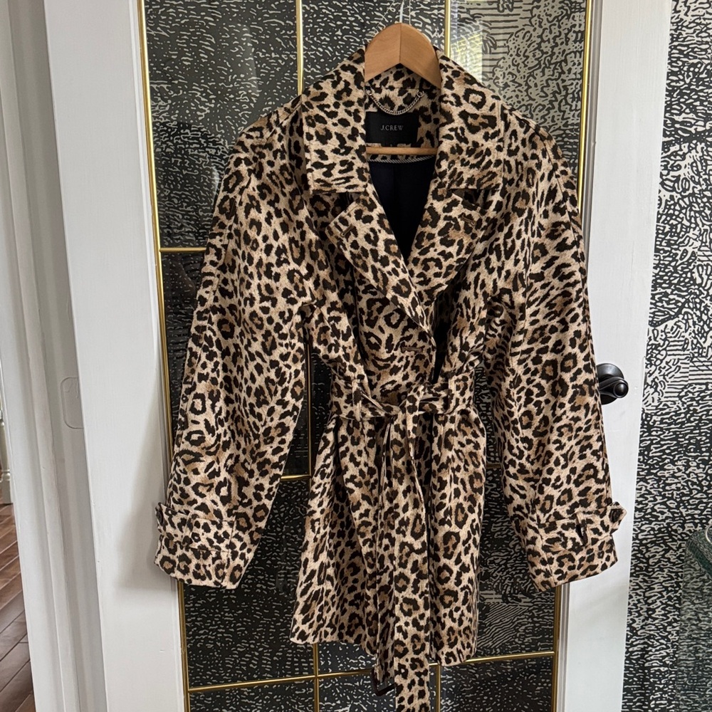 J. Crew Leopard Print Pea Coat